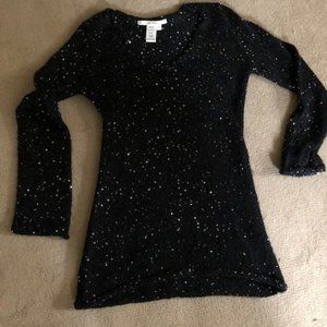 Black Sequin Sweater Tunic - Max Studio -- size M